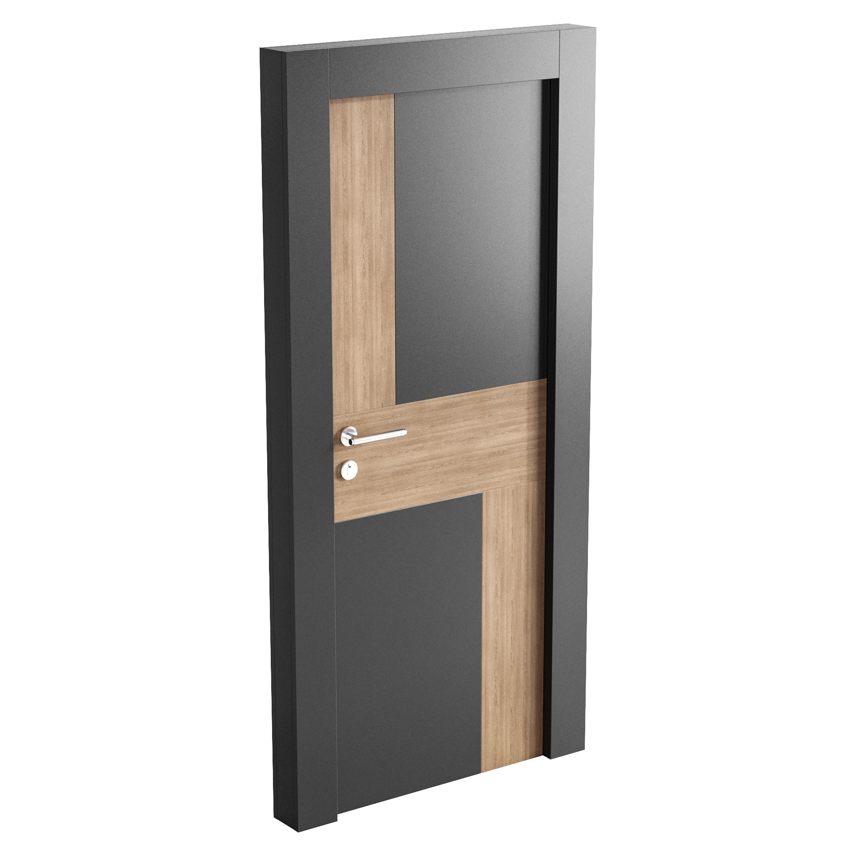 Modern entrance door 015 3D model_4
