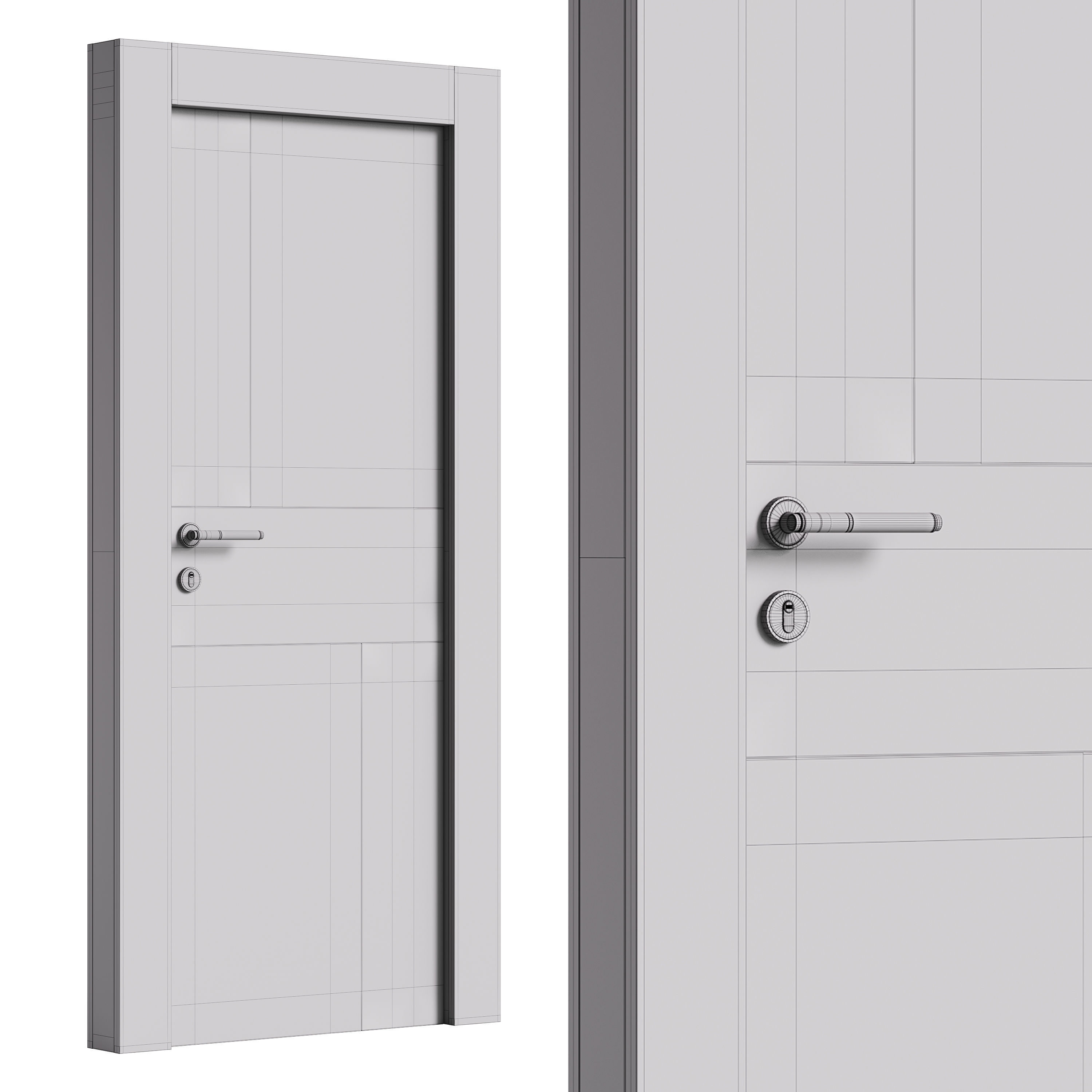 Modern entrance door 015 3D model_14