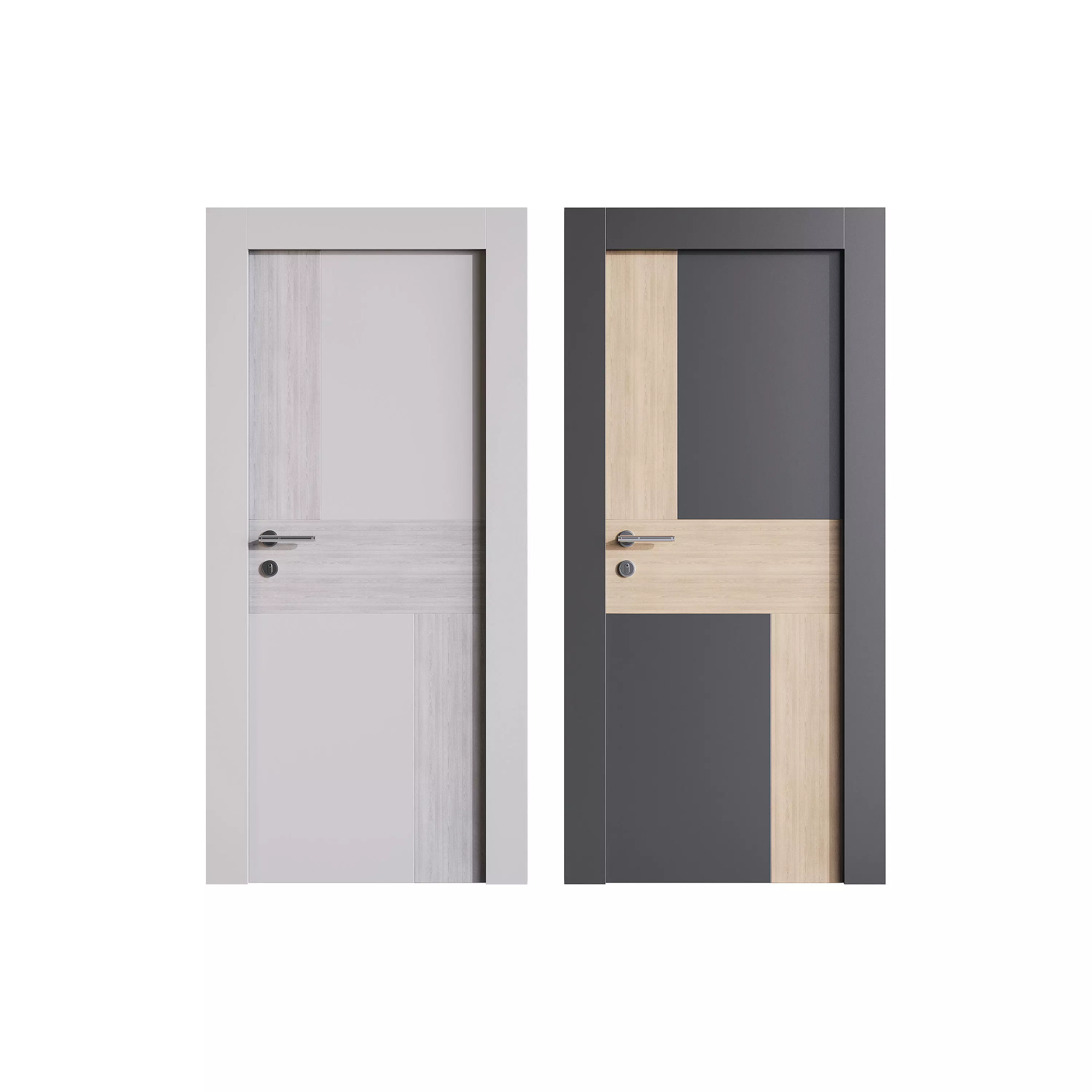 Modern entrance door 015 3D model_0