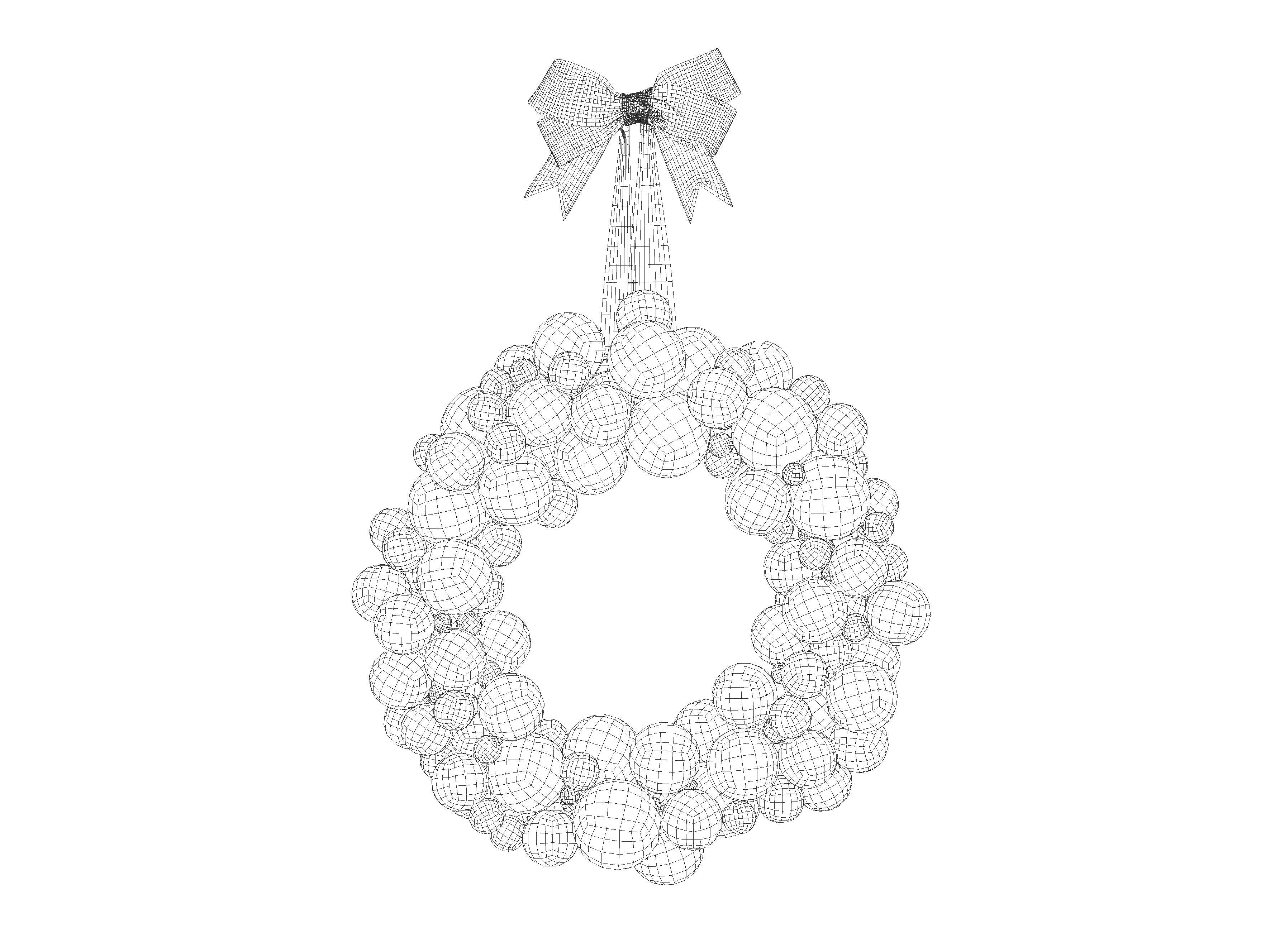 Christmas Bauble Wreath 3D model_8