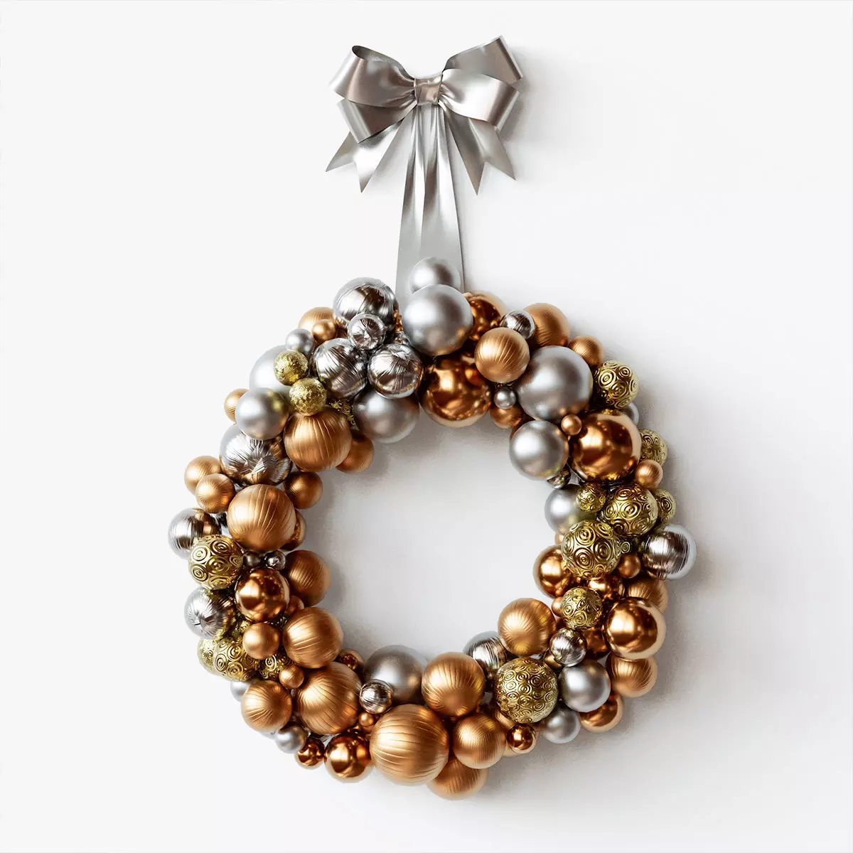 Christmas Bauble Wreath 3D model_0