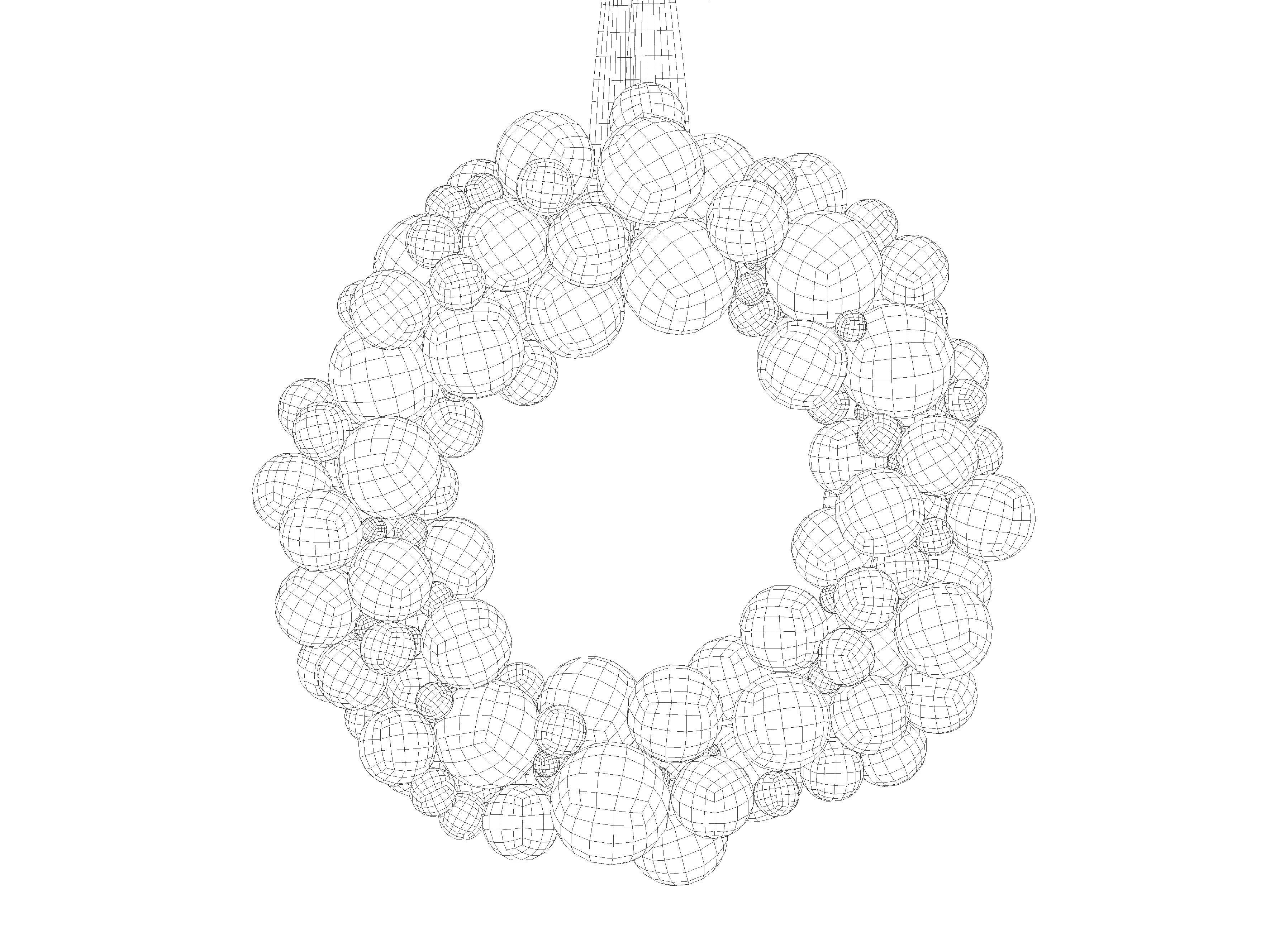 Christmas Bauble Wreath 3D model_5