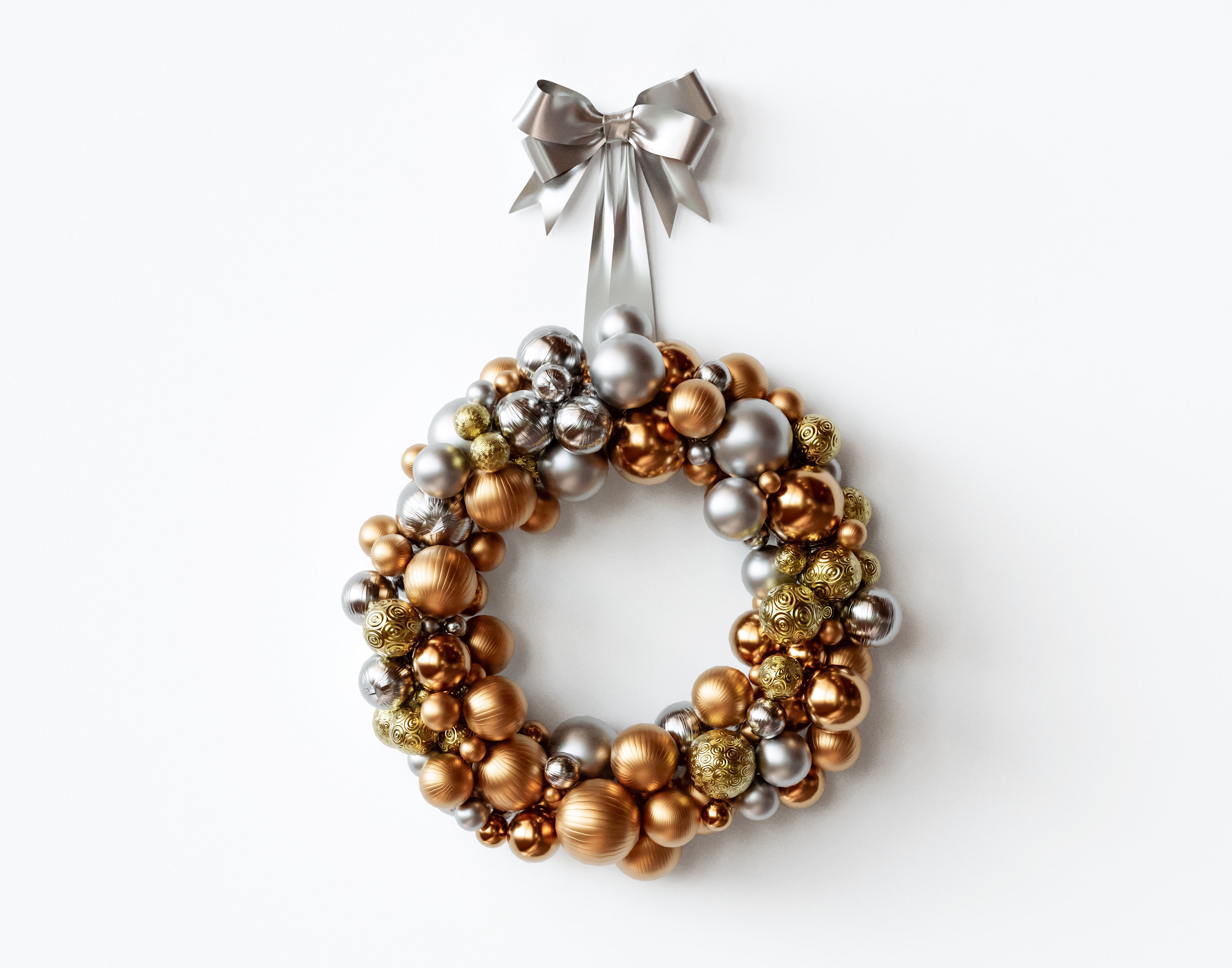 Christmas Bauble Wreath 3D model_4