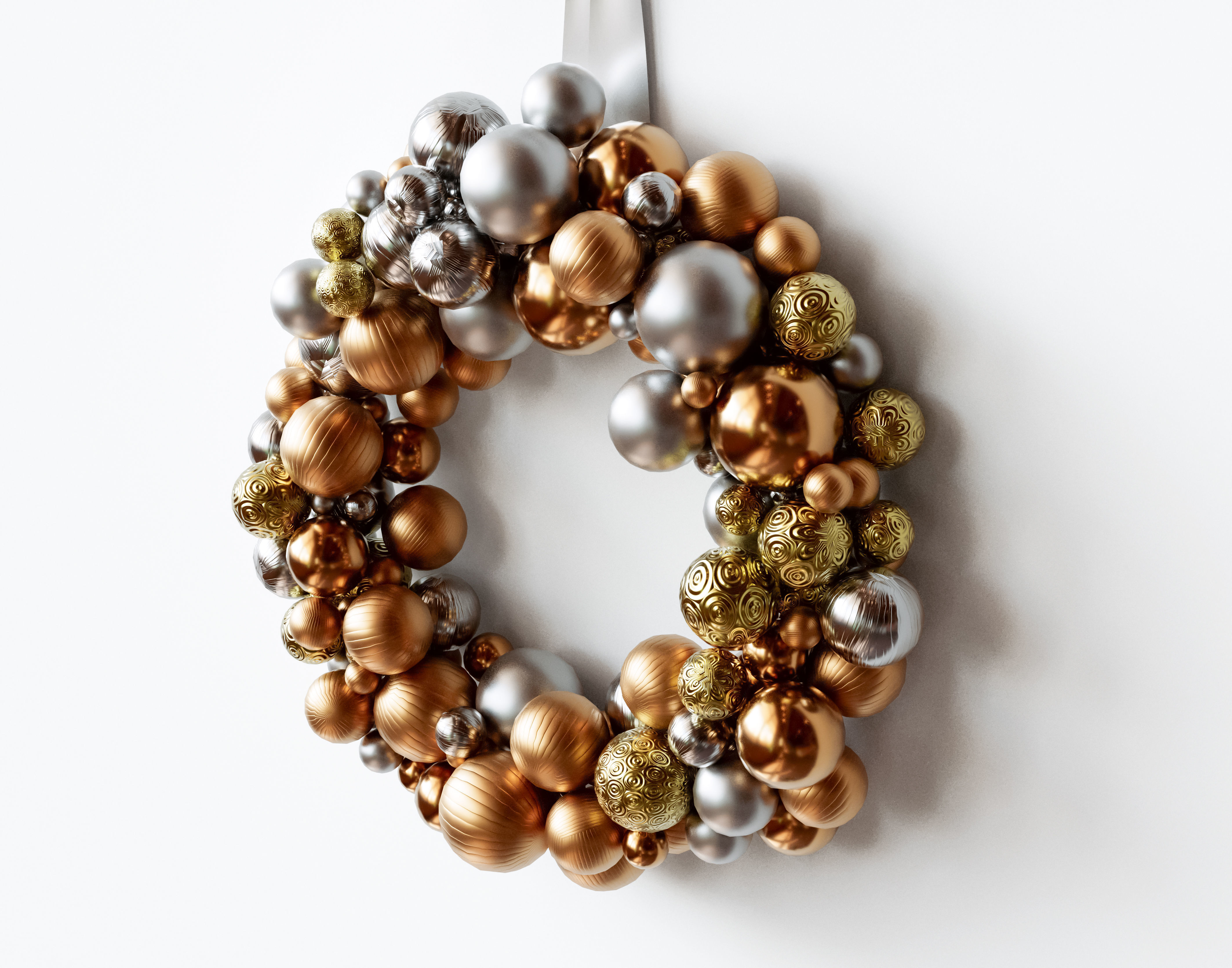 Christmas Bauble Wreath 3D model_2