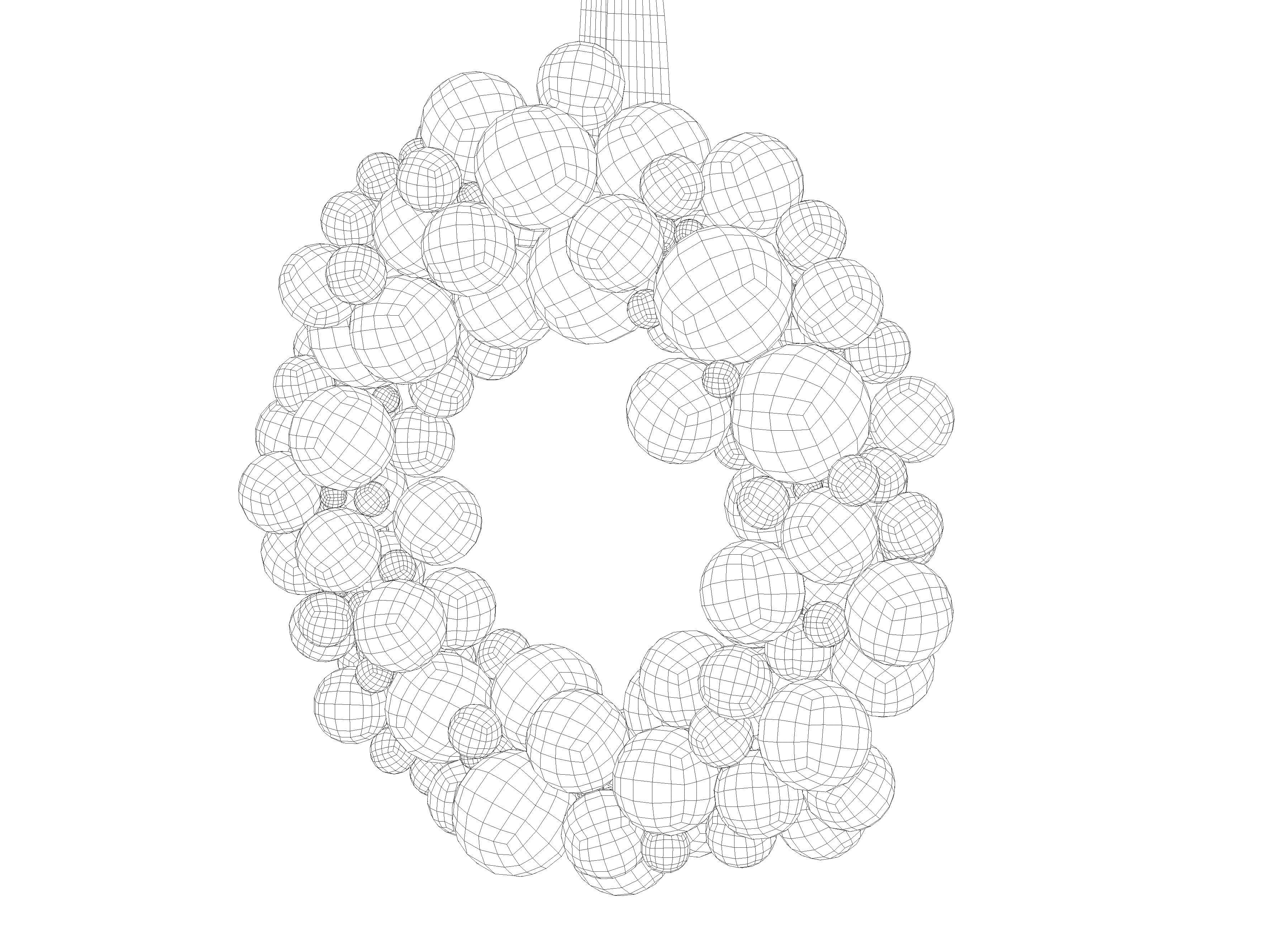 Christmas Bauble Wreath 3D model_6