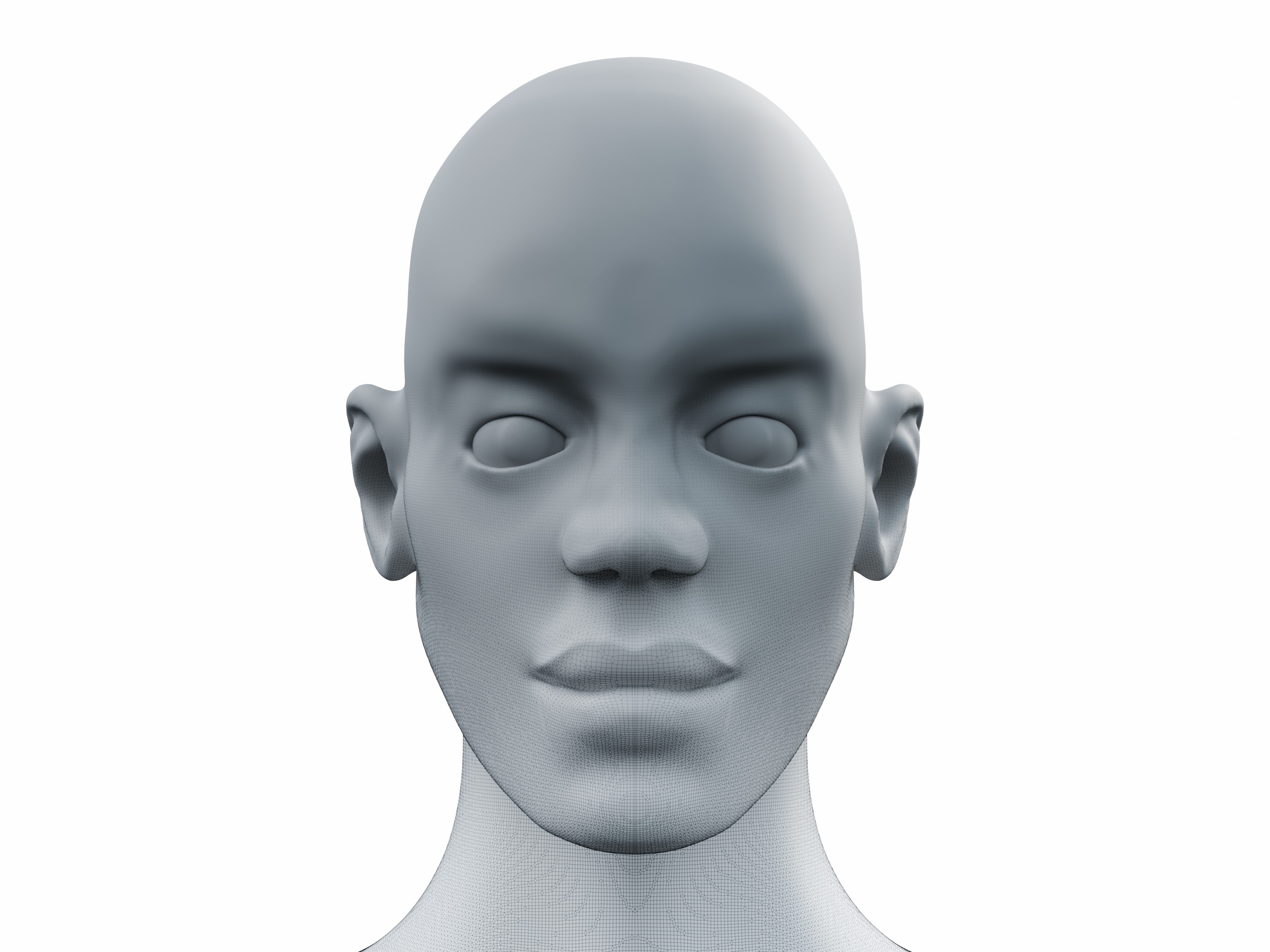 Young Male Head High-Poly 3D model_4