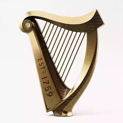 Guinness Harp Irish Symbol 3D Model