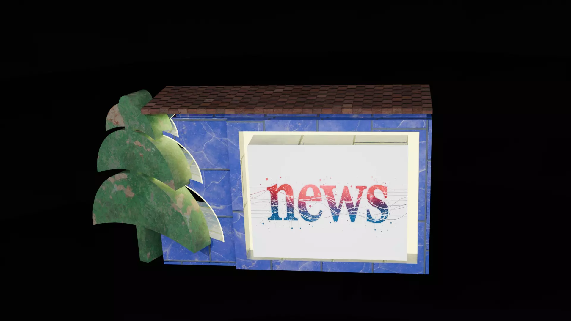 SPDI2 Christmas News Studio Desk 3D model_0