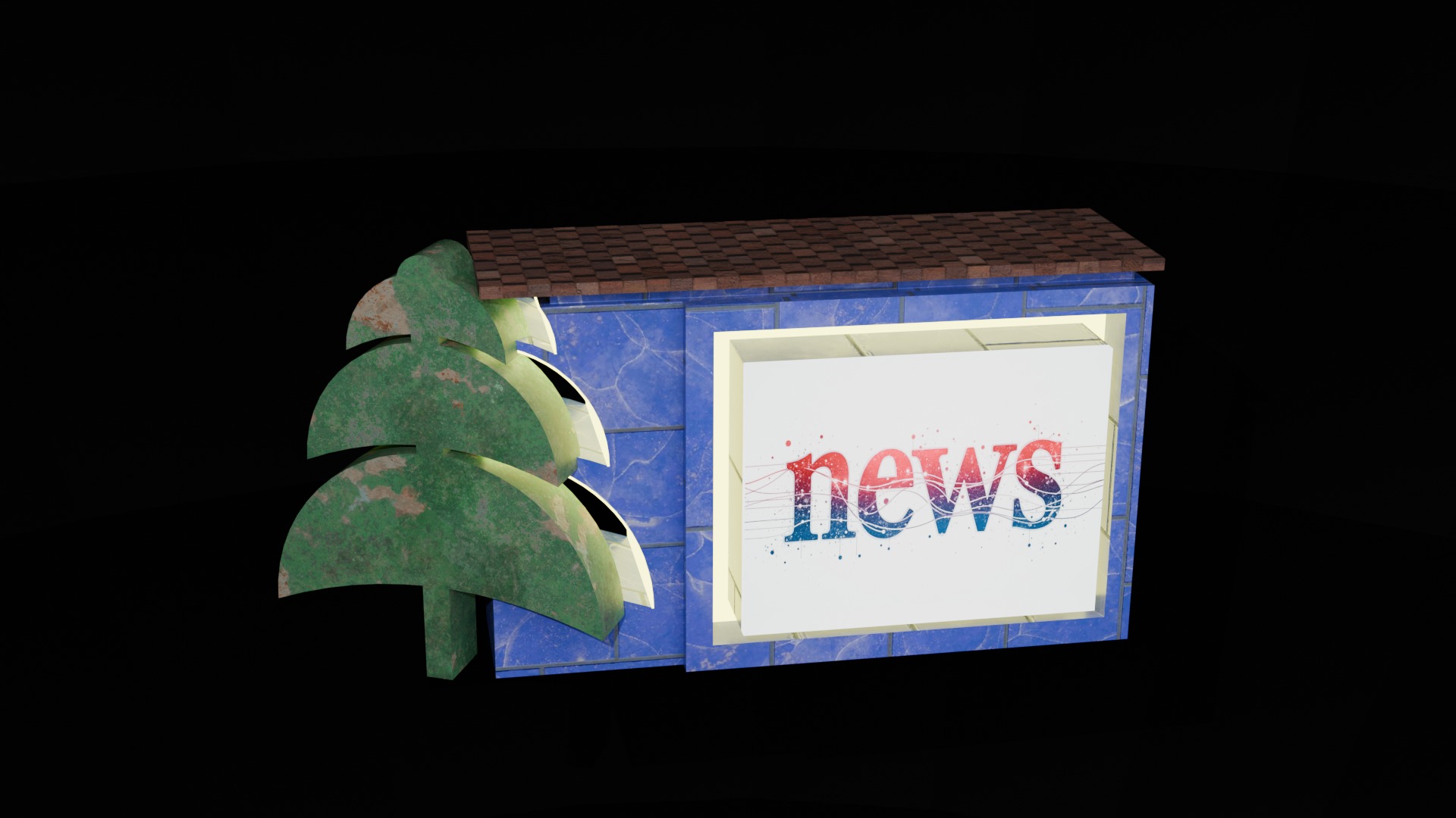 SPDI2 Christmas News Studio Desk 3D model_1