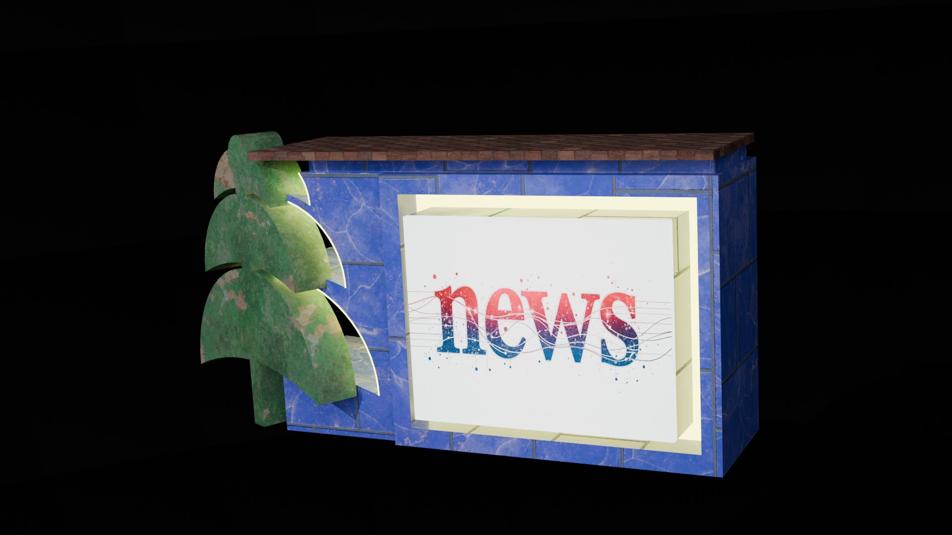 SPDI2 Christmas News Studio Desk 3D model_2