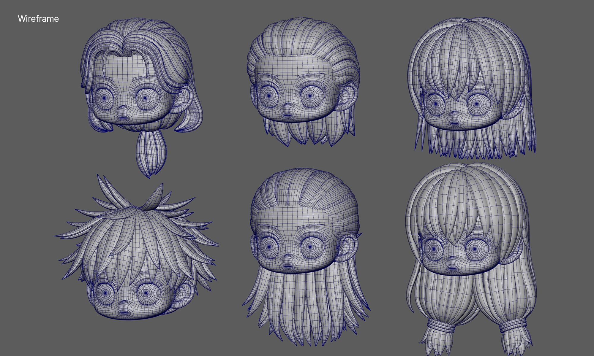 Stylized Hair vol2 3D model_5