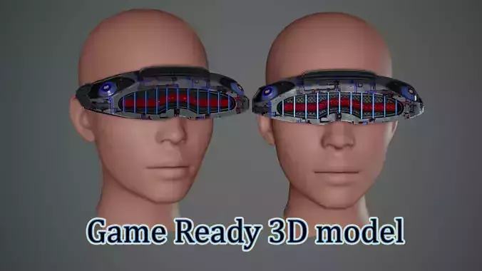Sci fi Glasses Goggles 1 Low-poly 3D model