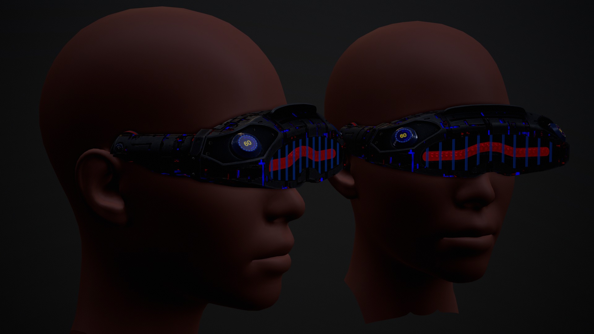 Sci fi Glasses Goggles 1 Low-poly 3D model_4