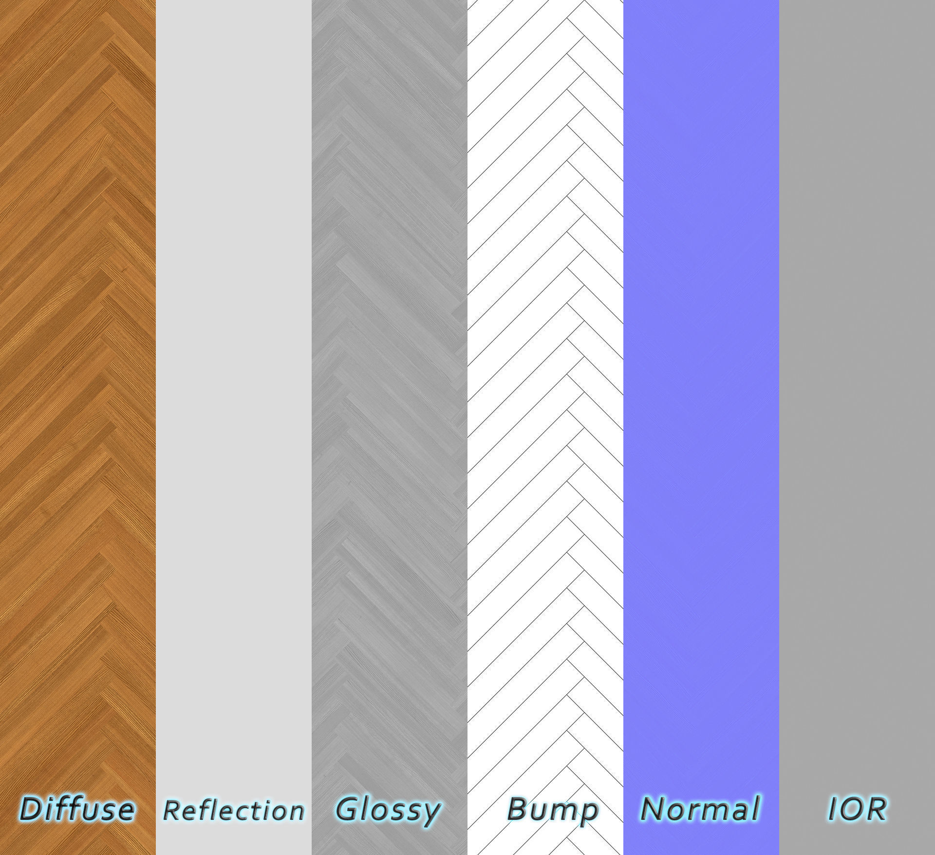 Parquet - Laminate - Wooden floor 4 in 1 3D model_7