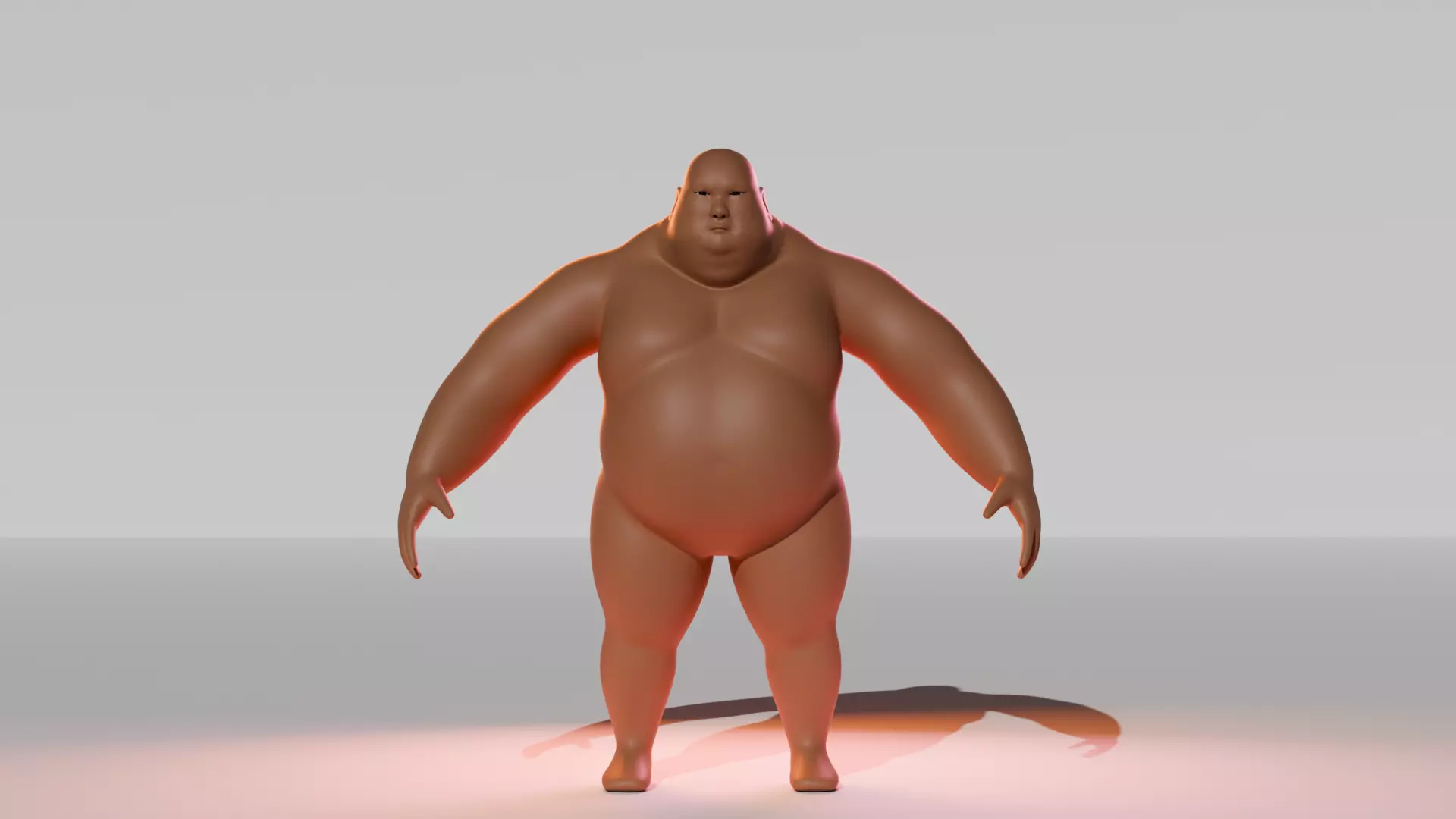 Fat Asian Man Tanned  3D model_0