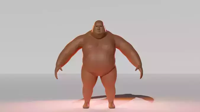 Fat Asian Man Tanned  3D model