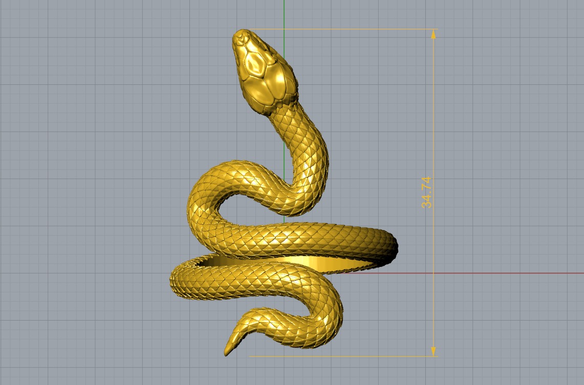 Snake Ring 3D print model 3D print model_20