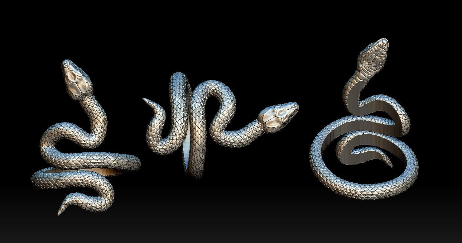 Snake Ring 3D print model 3D print model_4