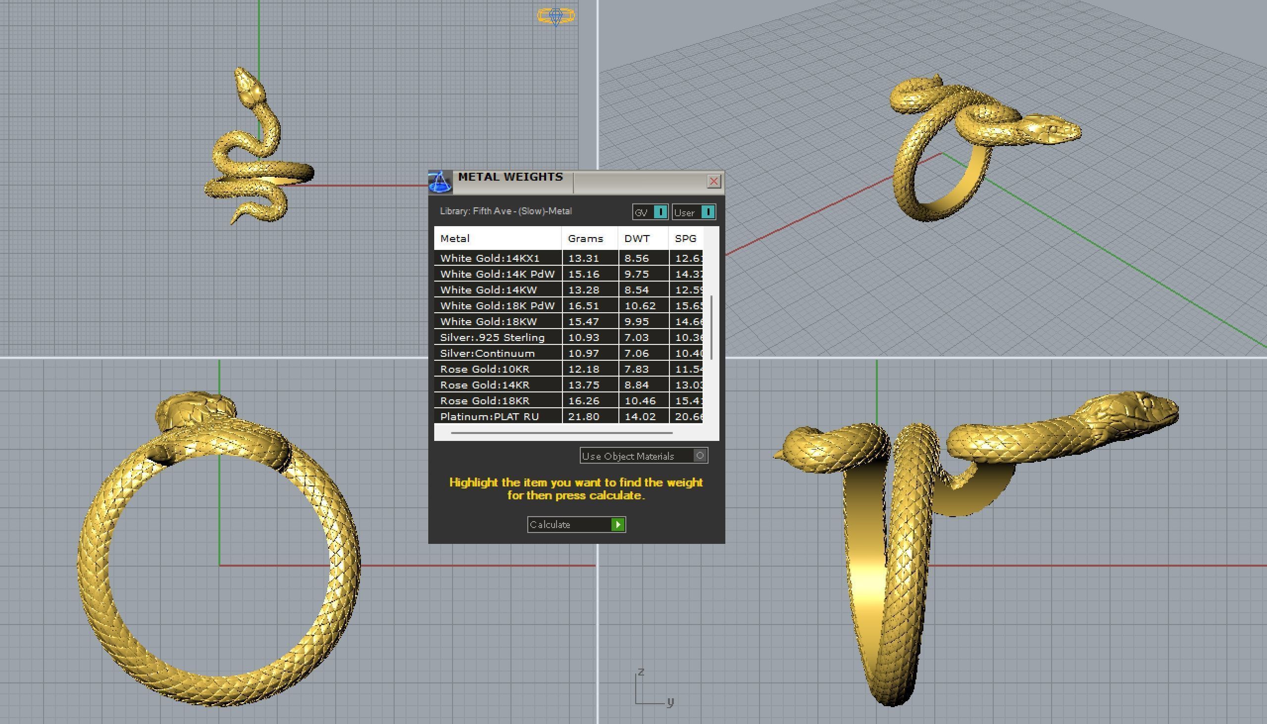 Snake Ring 3D print model 3D print model_5