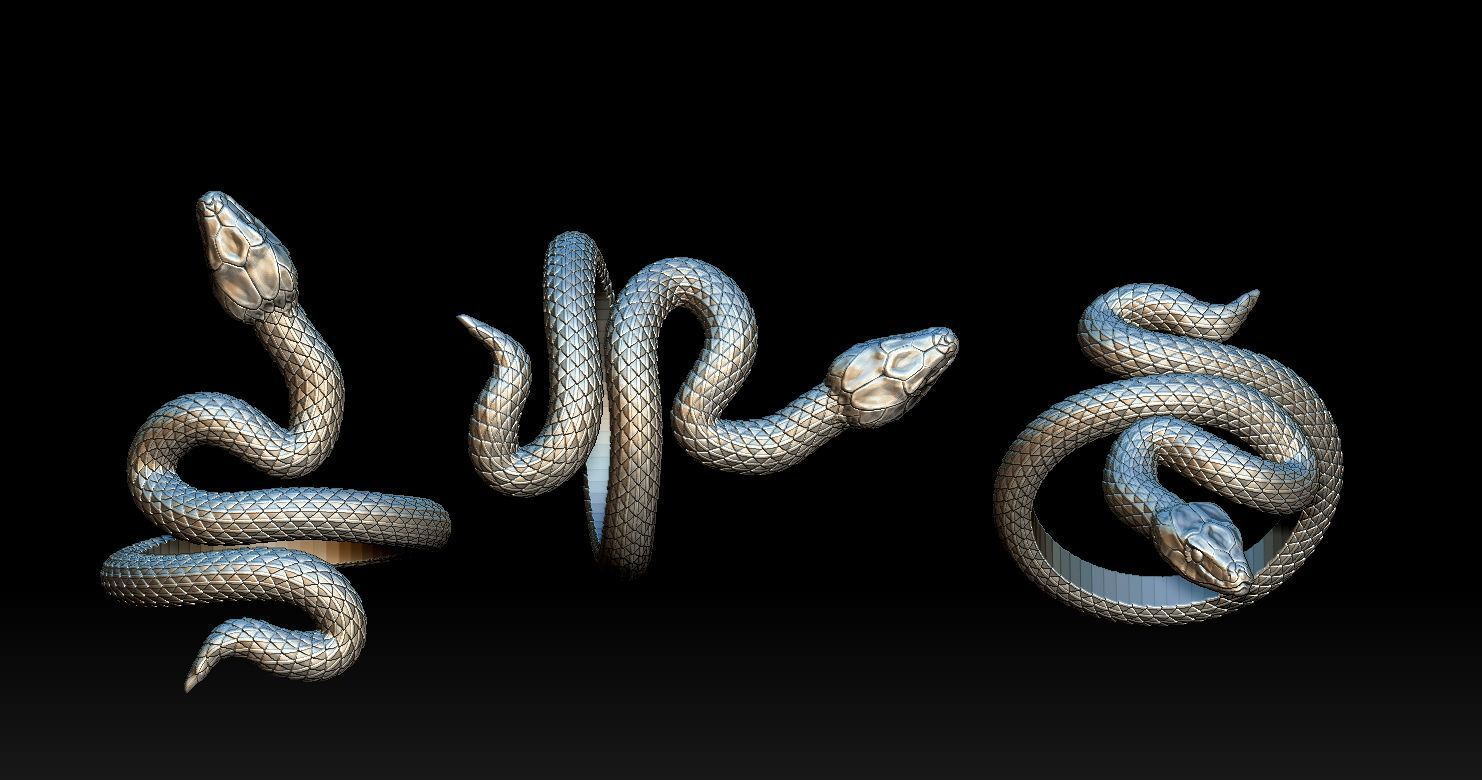 Snake Ring 3D print model 3D print model_3