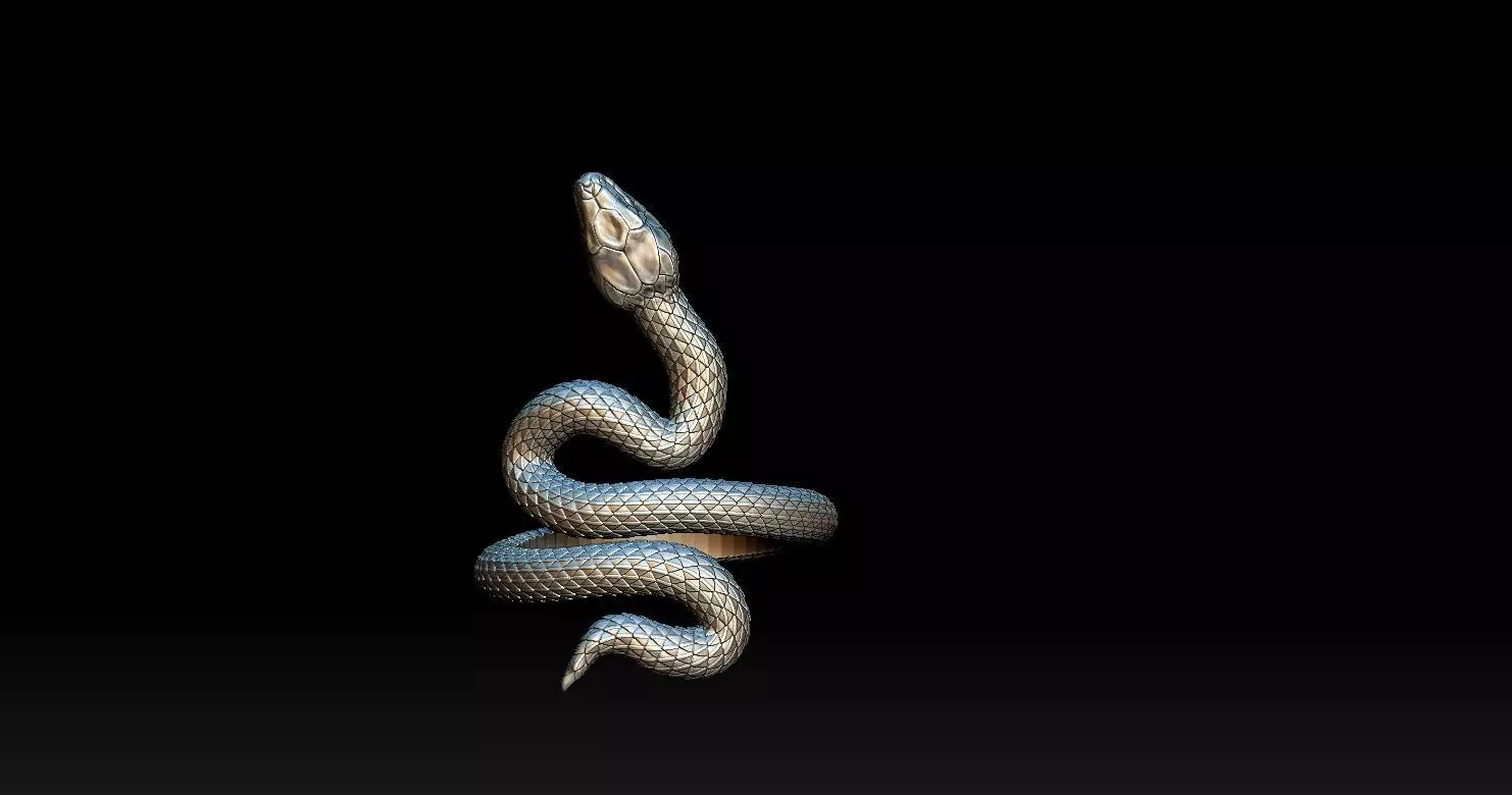 Snake Ring 3D print model 3D print model_0
