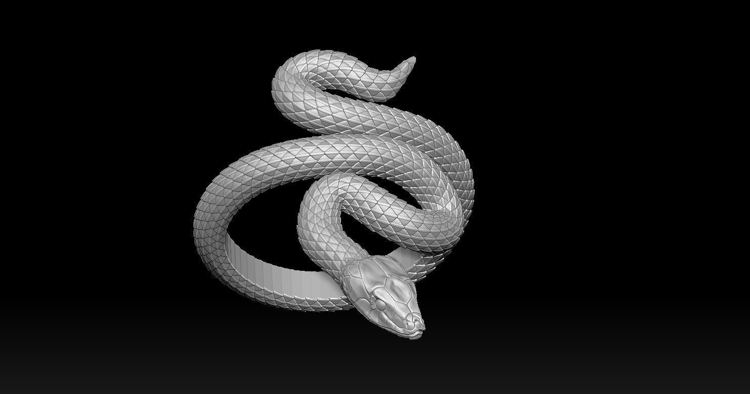 Snake Ring 3D print model 3D print model_9