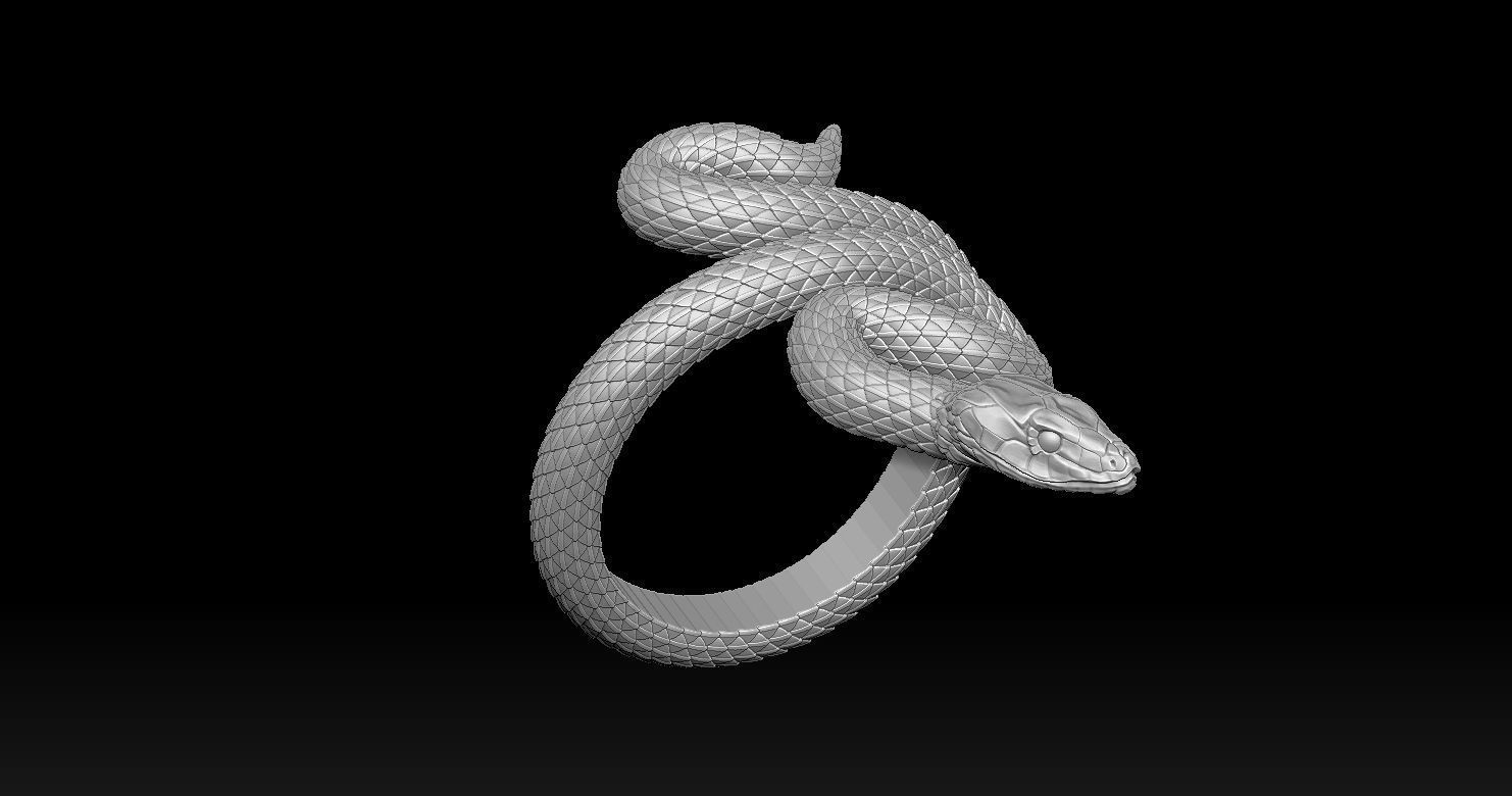 Snake Ring 3D print model 3D print model_17