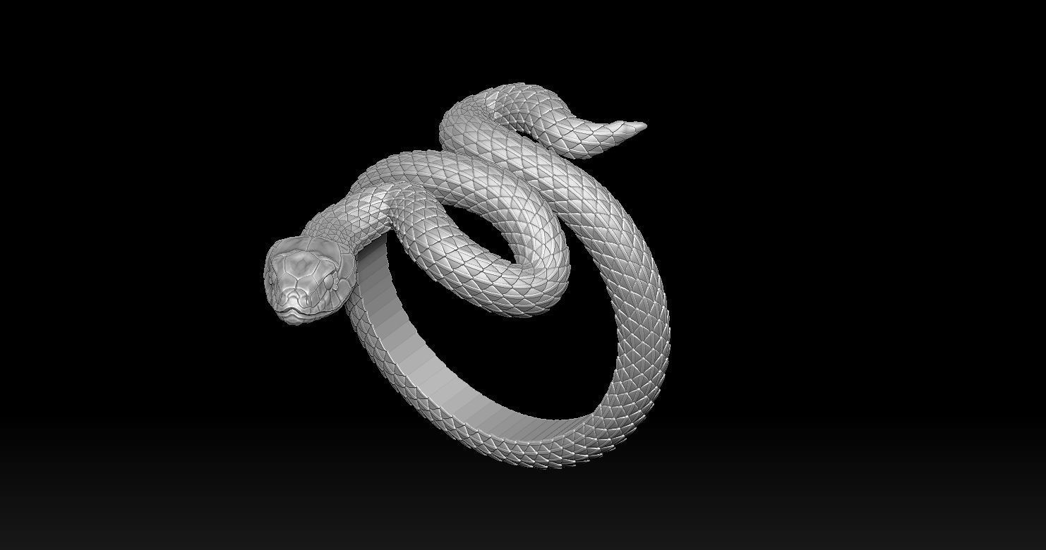 Snake Ring 3D print model 3D print model_16