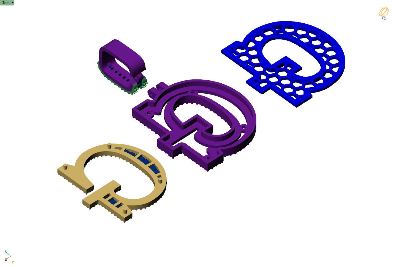 Custom Initial G Letter Diamond Pendant AtoZ Alphabet Necklace 3D print model_14