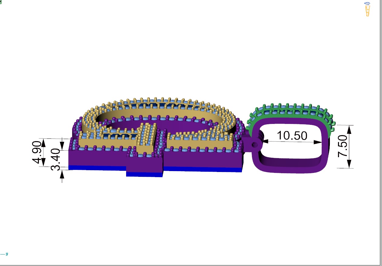 Custom Initial G Letter Diamond Pendant AtoZ Alphabet Necklace 3D print model_8