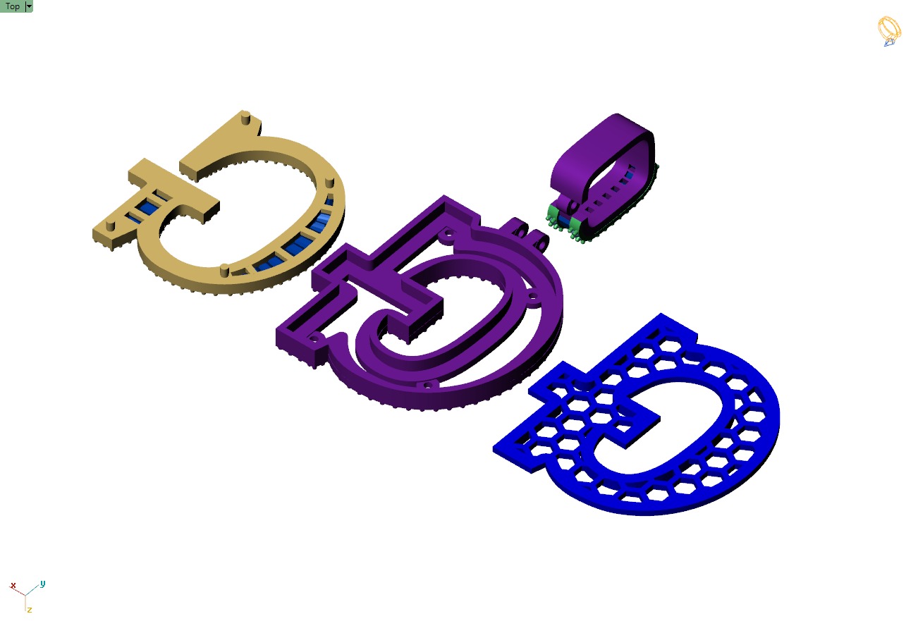 Custom Initial G Letter Diamond Pendant AtoZ Alphabet Necklace 3D print model_15