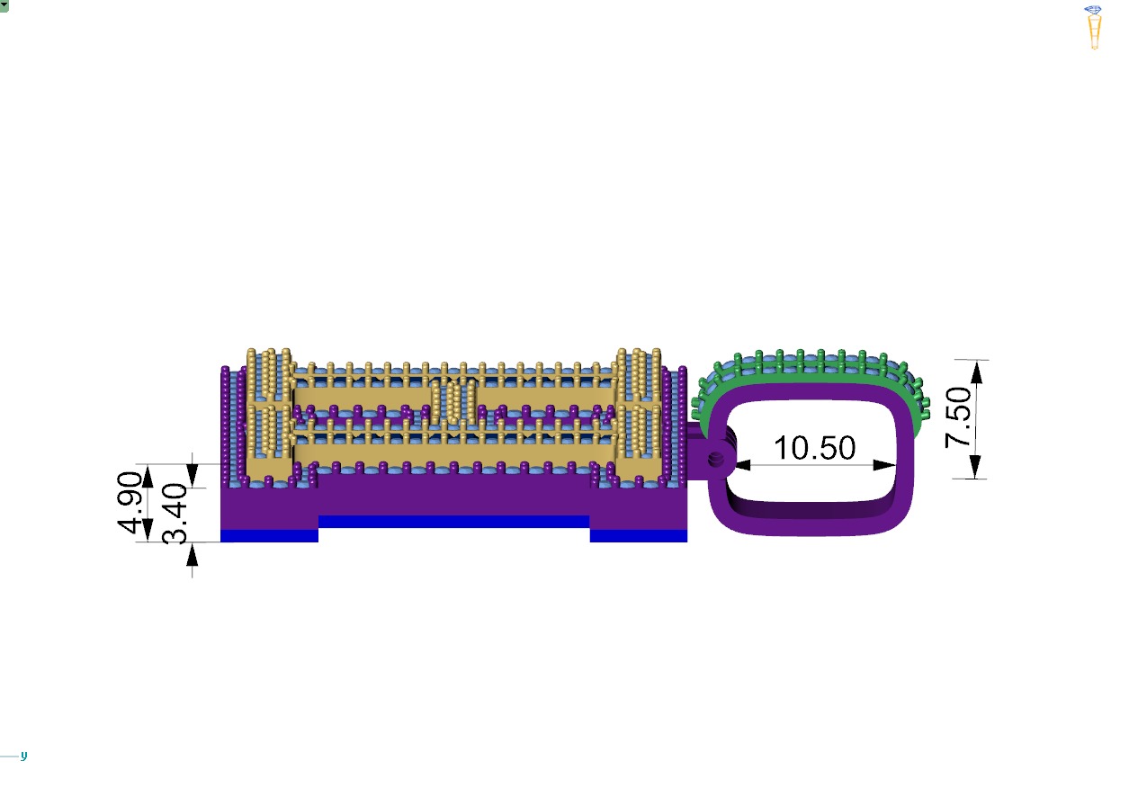 Custom Initial H Letter Diamond Pendant AtoZ Alphabet Necklace 3D print model_8