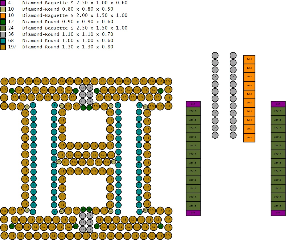 Custom Initial H Letter Diamond Pendant AtoZ Alphabet Necklace 3D print model_19