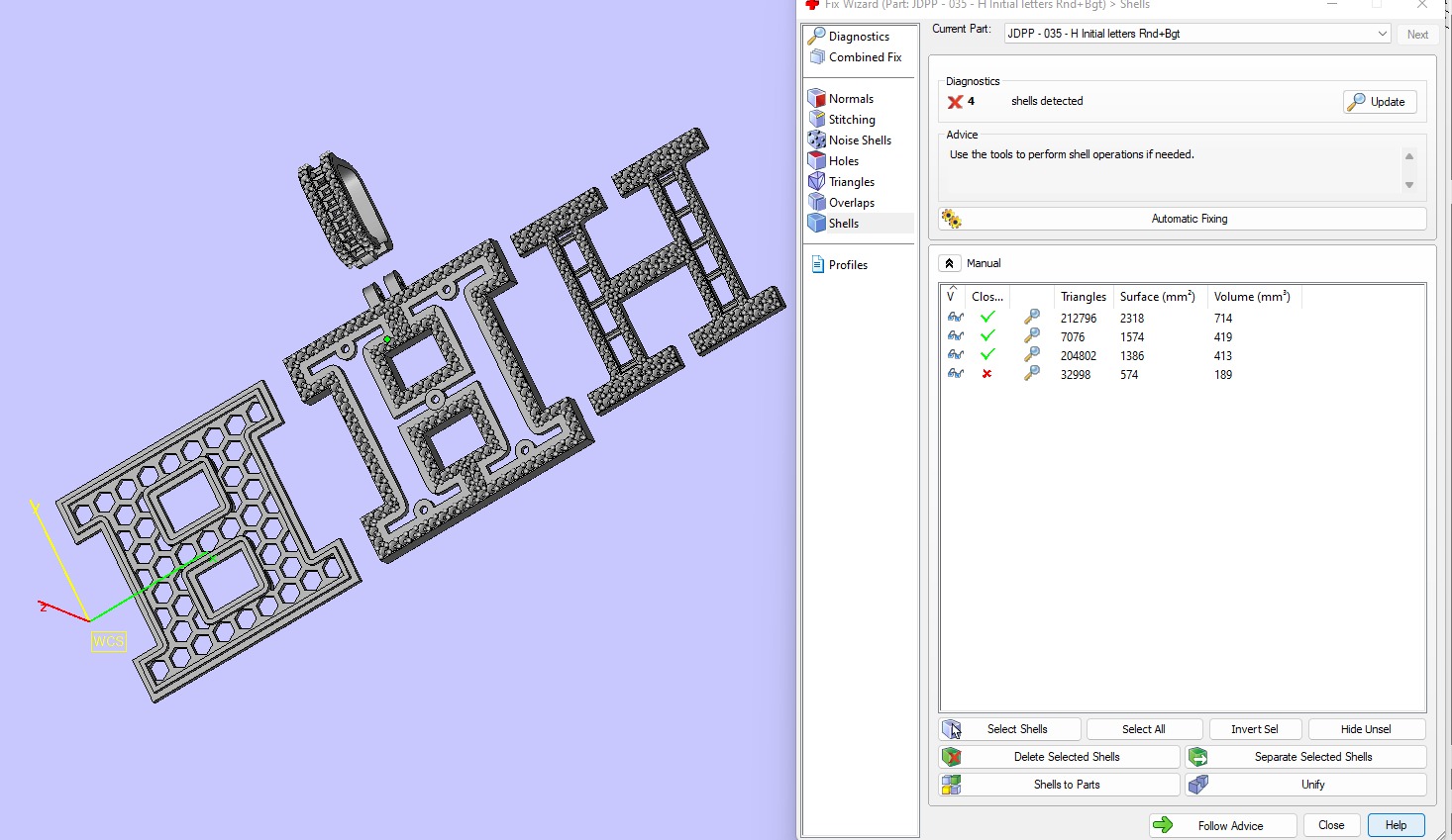 Custom Initial H Letter Diamond Pendant AtoZ Alphabet Necklace 3D print model_21