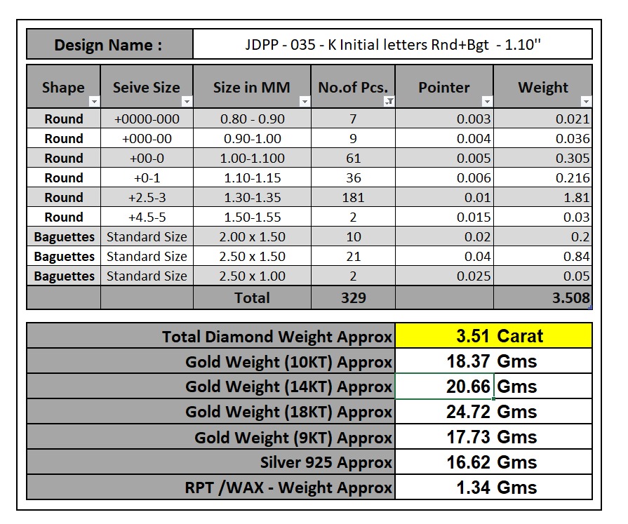 Custom Initial K Letter Diamond Pendant AtoZ Alphabet Necklace 3D print model_21