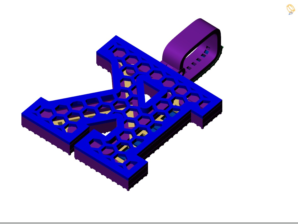 Custom Initial K Letter Diamond Pendant AtoZ Alphabet Necklace 3D print model_9