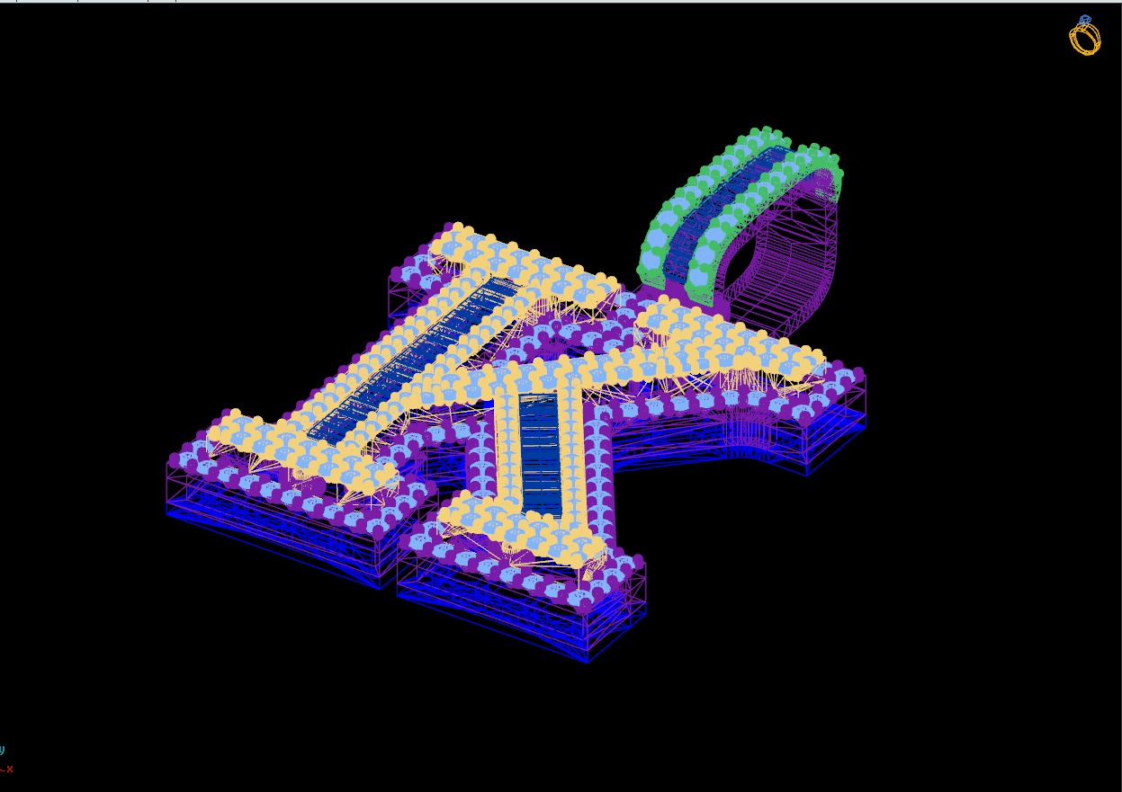 Custom Initial K Letter Diamond Pendant AtoZ Alphabet Necklace 3D print model_17