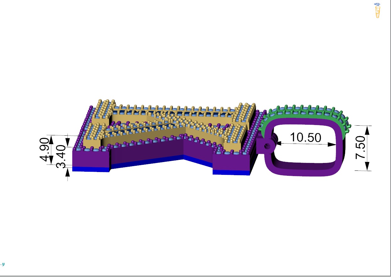 Custom Initial K Letter Diamond Pendant AtoZ Alphabet Necklace 3D print model_8