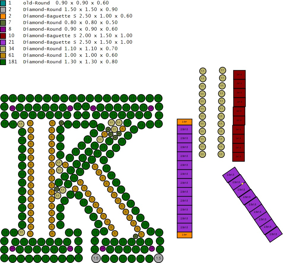 Custom Initial K Letter Diamond Pendant AtoZ Alphabet Necklace 3D print model_20