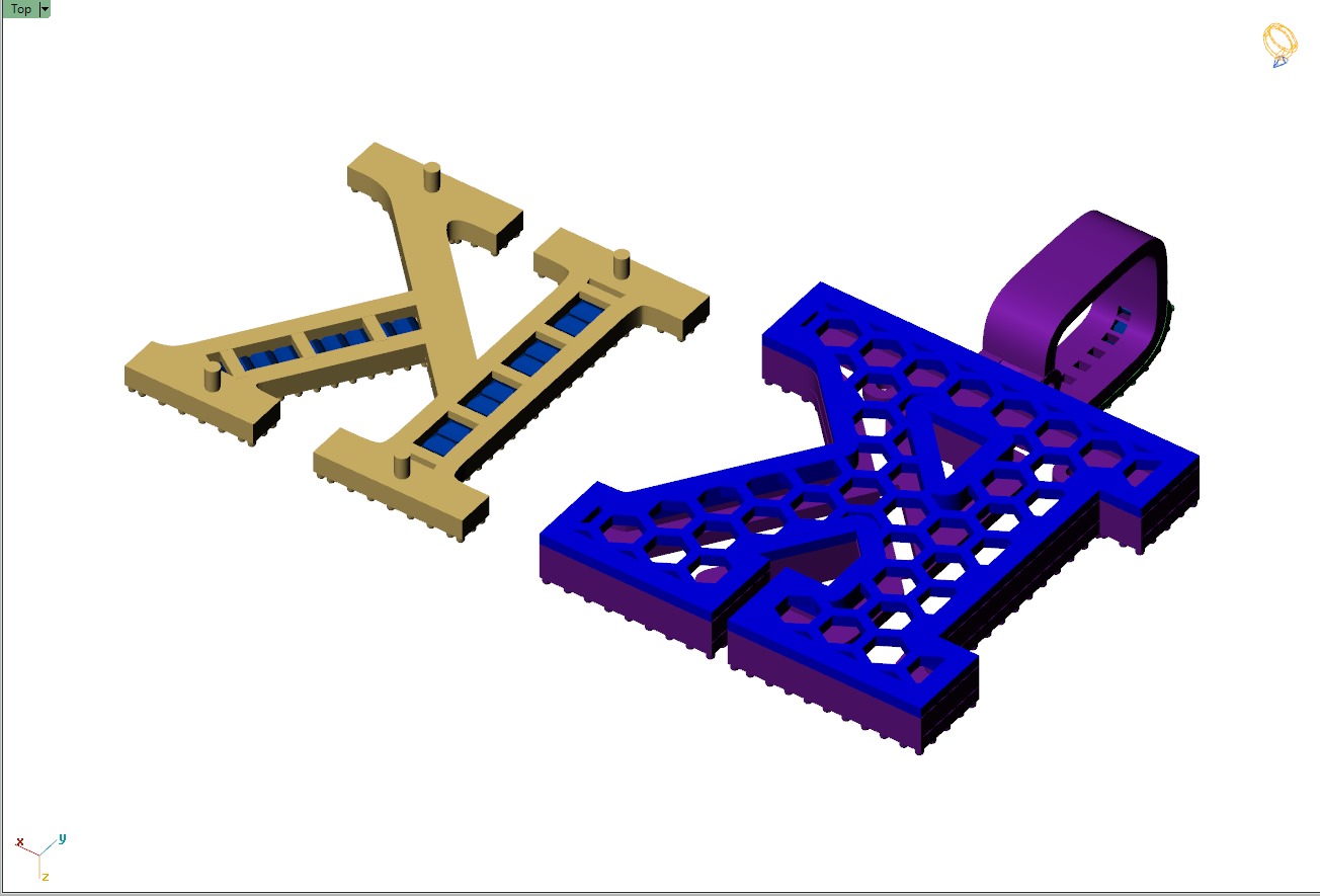 Custom Initial K Letter Diamond Pendant AtoZ Alphabet Necklace 3D print model_11