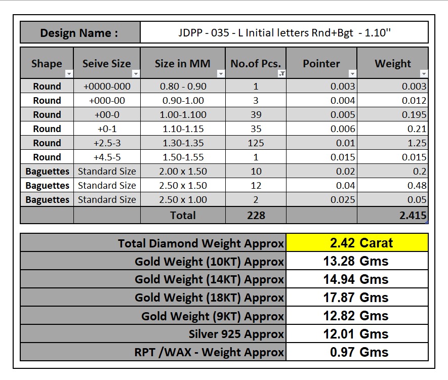 Custom Initial L Letter Diamond Pendant AtoZ Alphabet Necklace 3D print model_20