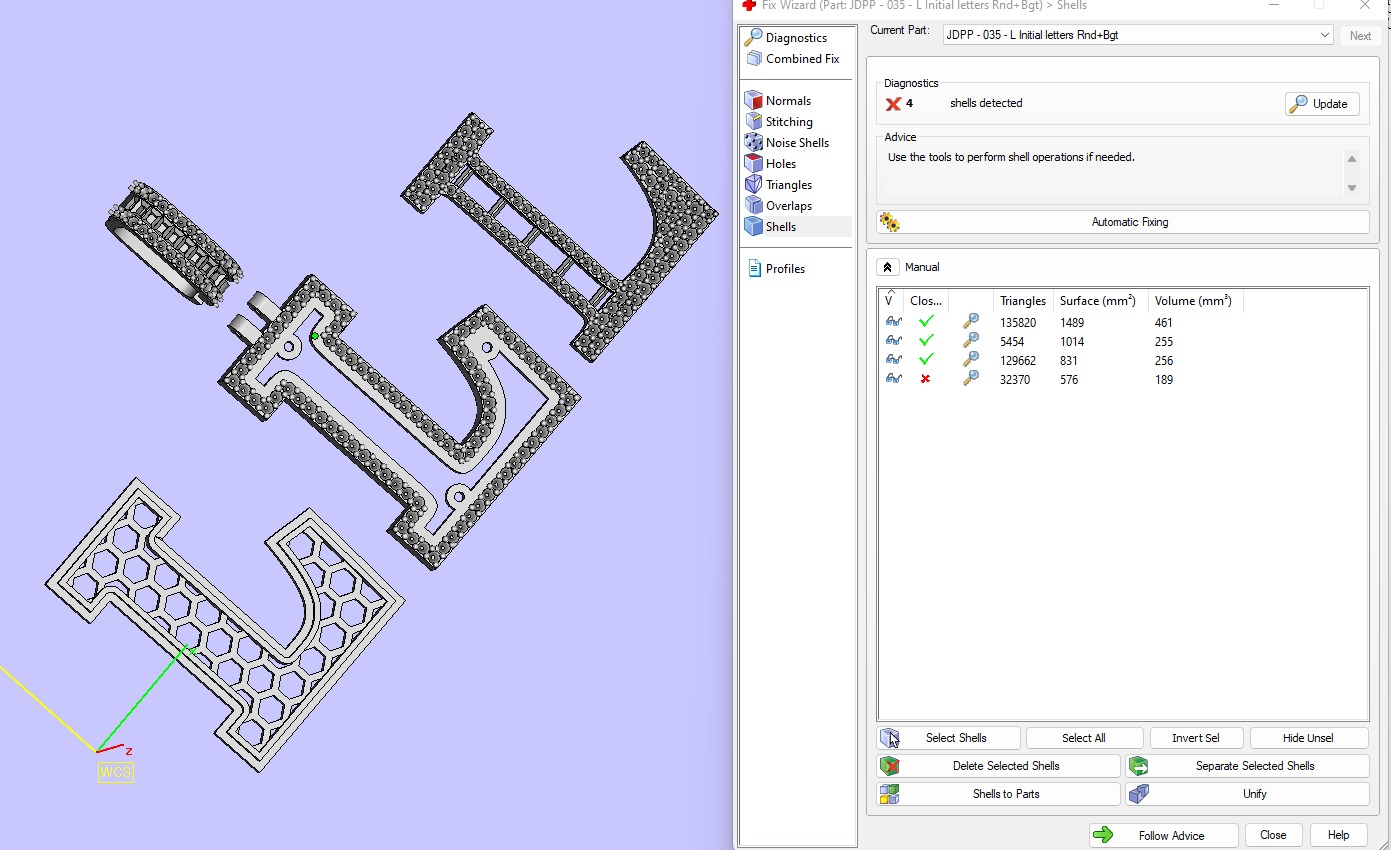 Custom Initial L Letter Diamond Pendant AtoZ Alphabet Necklace 3D print model_21