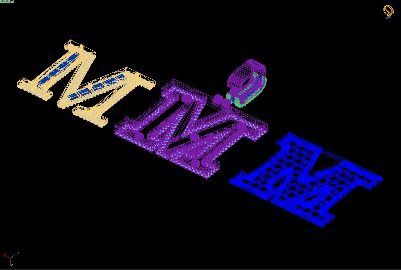 Custom Initial M Letter Diamond Pendant AtoZ Alphabet Necklace 3D print model_18