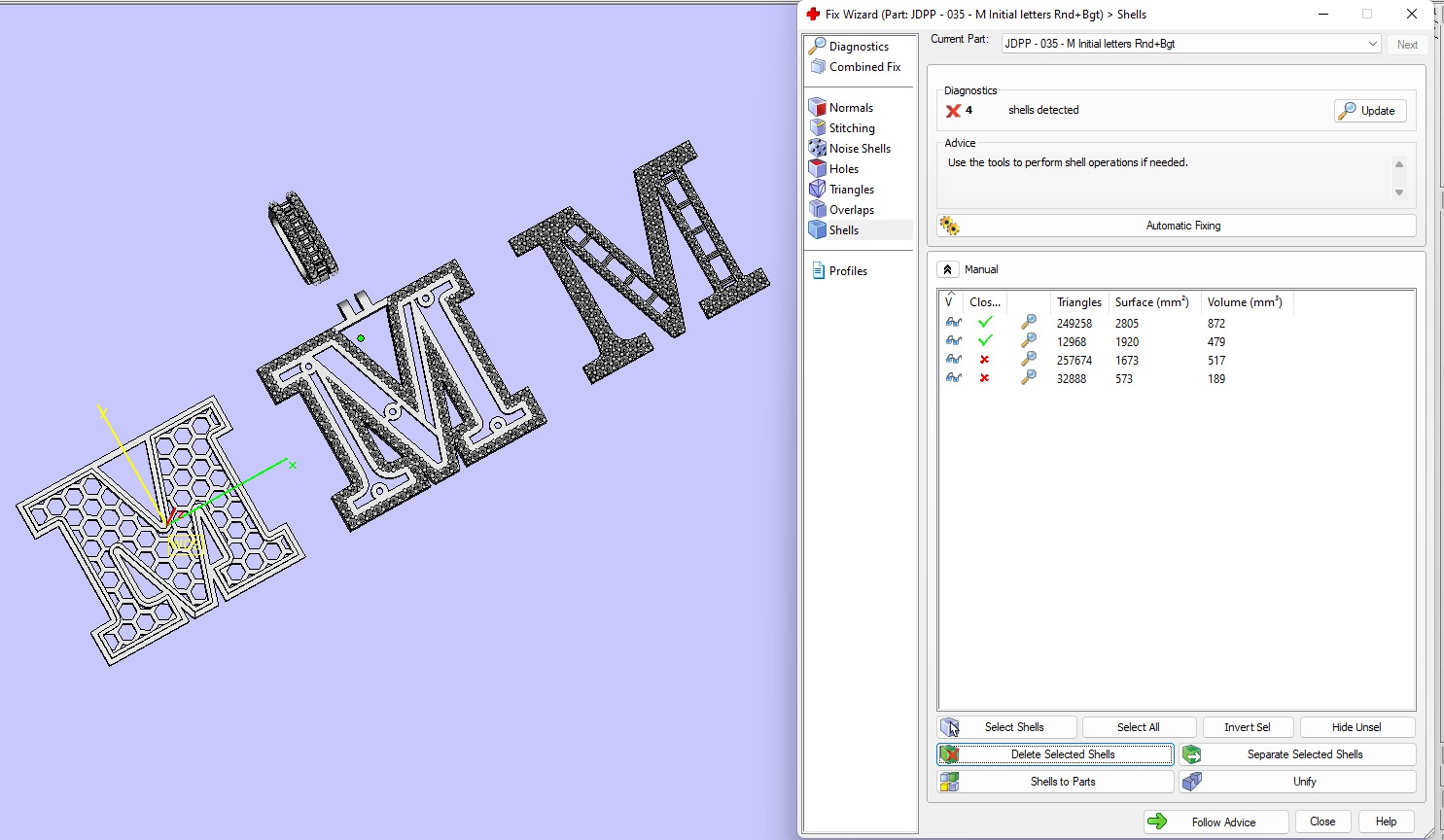 Custom Initial M Letter Diamond Pendant AtoZ Alphabet Necklace 3D print model_21