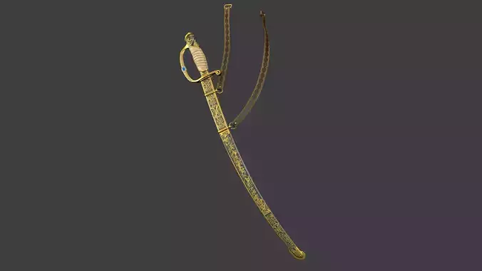 Saber sword Low-poly 3D model