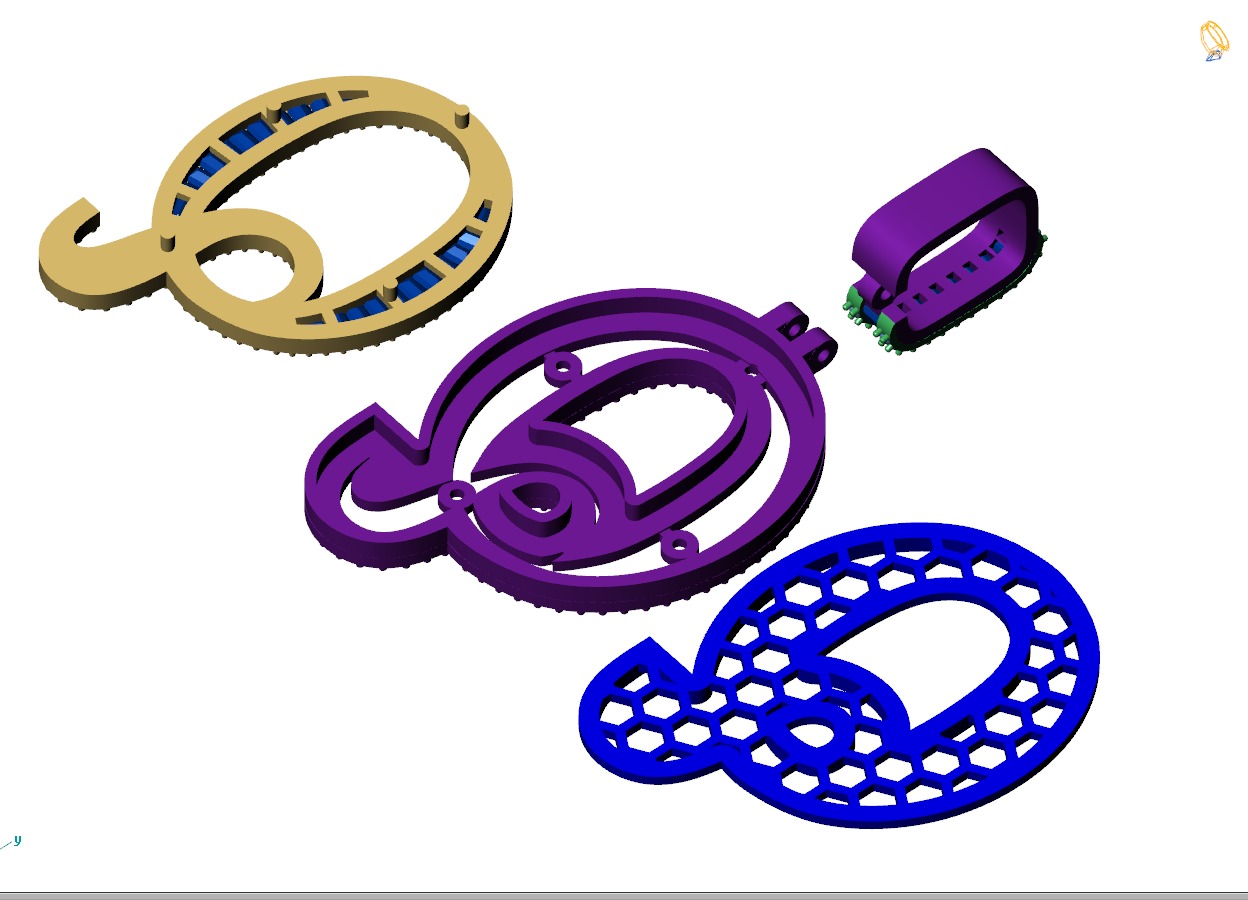 Custom Initial Q Letter Diamond Pendant AtoZ Alphabet Necklace 3D print model_18