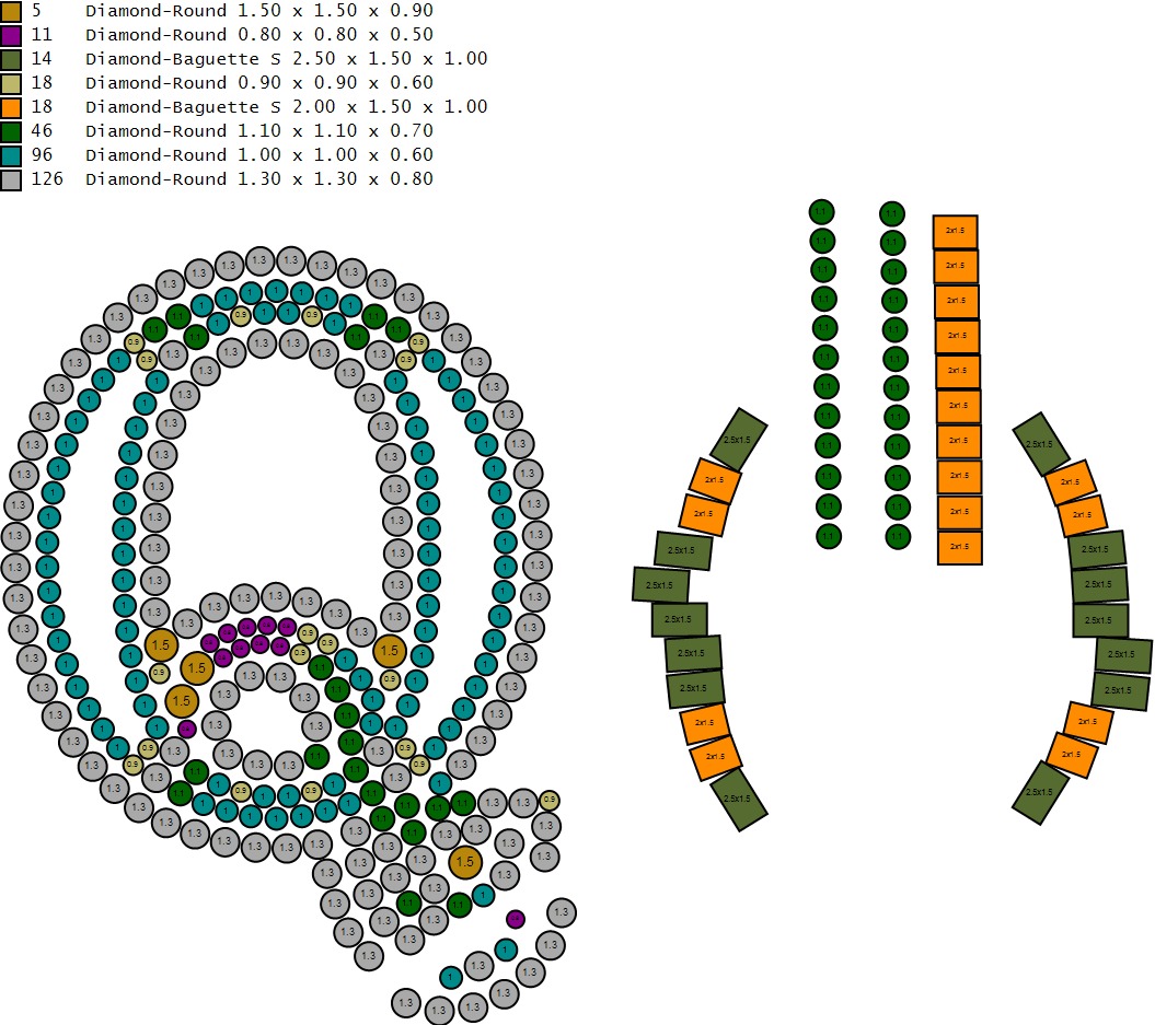 Custom Initial Q Letter Diamond Pendant AtoZ Alphabet Necklace 3D print model_13