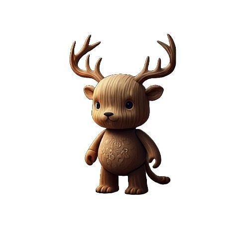 art toys wood bear 3D print model