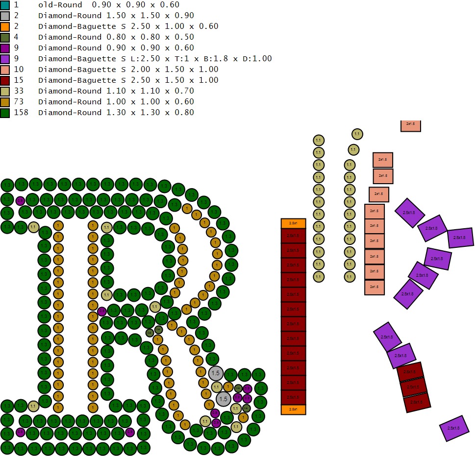 Custom Initial R Letter Diamond Pendant AtoZ Alphabet Necklace 3D print model_19