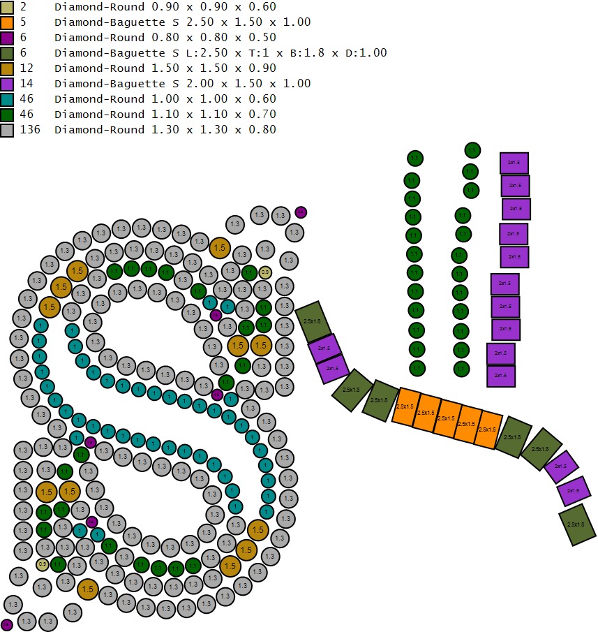 Custom Initial S Letter Diamond Pendant AtoZ Alphabet Necklace 3D print model_19